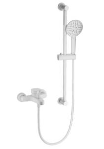 Смеситель для ванны Wonzon & Woghand WW-C2501-MW с душевым гарнитуром, белый матовый