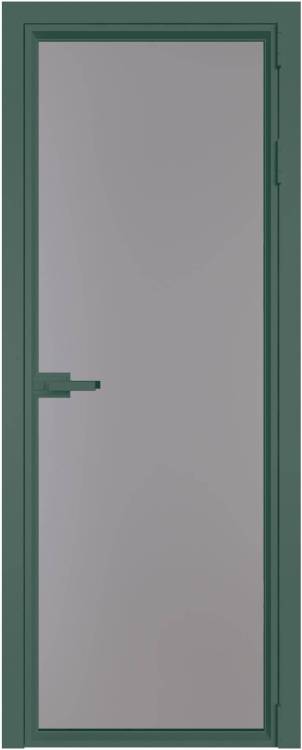 Межкомнатная дверь Profil Doors 1 AV цвет профиля Зеленый воск, стекло безопасное 6 мм монохром серый 700x2000