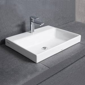 Раковина TOTO MH LW1617C 700x460x167 с 1 отверстием под смеситель, с переливом, белый
