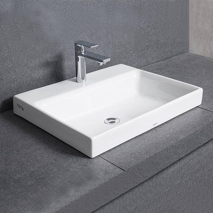 Раковина TOTO MH LW1617C 700x460x167 с 1 отверстием под смеситель, с переливом, белый