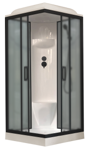 Душевая кабина Royal Bath RB 90HP6-GC-BL профиль черный, стекло матовое, 90x90x217