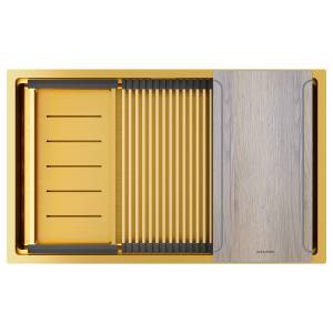 Мойка кухонная Paulmark Next-Multi Sink 74 Uni PM787445-BG Брашированное Золото, 74x45