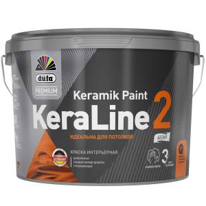 Краска для потолков Dufa Premium KeraLine Keramik Paint 2 глубокоматовая белая база 1 0.9 л