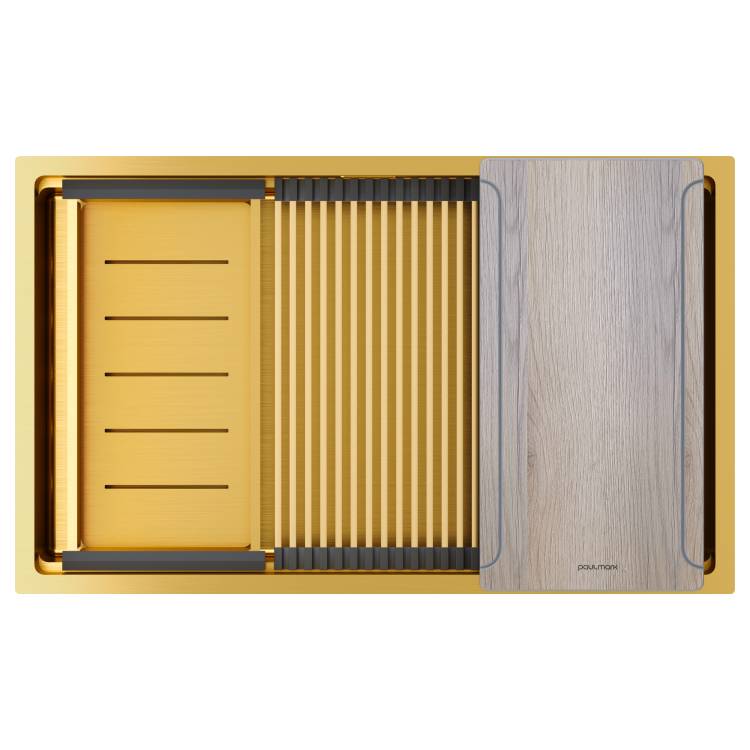 Мойка кухонная Paulmark Next-Multi Sink 74 Uni PM787445-BG Брашированное Золото, 74x45