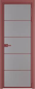 Межкомнатная дверь Profil Doors 5 AX цвет профиля Красный антрацит, стекло безопасное 6 мм монохром серый 600x2000