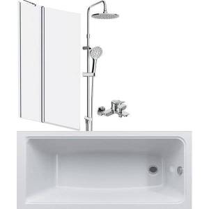 Акриловая ванна Am.Pm Gem 150x70 с душевым комплектом, со шторкой