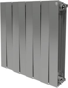 Радиатор биметаллический Royal Thermo Piano Forte 500 silver satin 8 секций, серебро