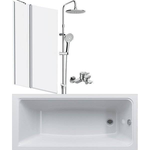 Акриловая ванна Am.Pm Gem 150x70 с душевым комплектом, со шторкой