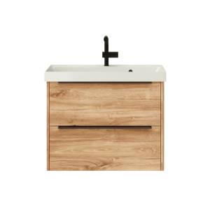 Тумба с раковиной La Fenice Tesoro NFNC-01-TES-DKK-80-2-3-80 дуб Канзас коричневый, 80 см