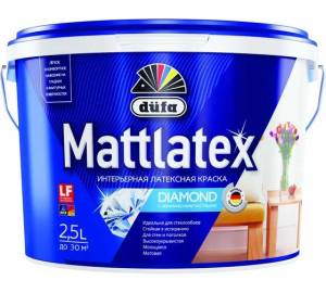 Краска для стен и потолков для влажных помещений латексная Dufa Mattlatex D100 матовая база 3 2.5 л