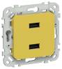 Розетка USB type A+A IEK Flite FI-U21-D31-K44 желтый карри