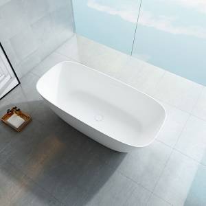Ванна из искусственного камня Vincea Solid Surface VBT-6S02MW 1700x720x550, белый матовый, слив-перелив в комплекте