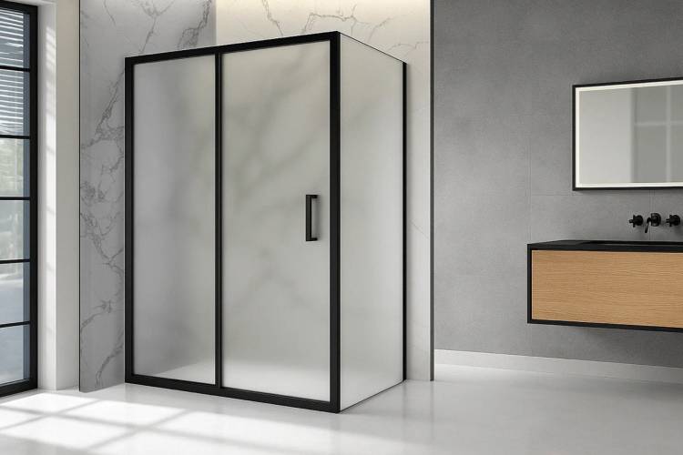 Душевой уголок Royal Bath Accord RB7110HPS-C-BL профиль черный, стекло матовое, 110x70x200