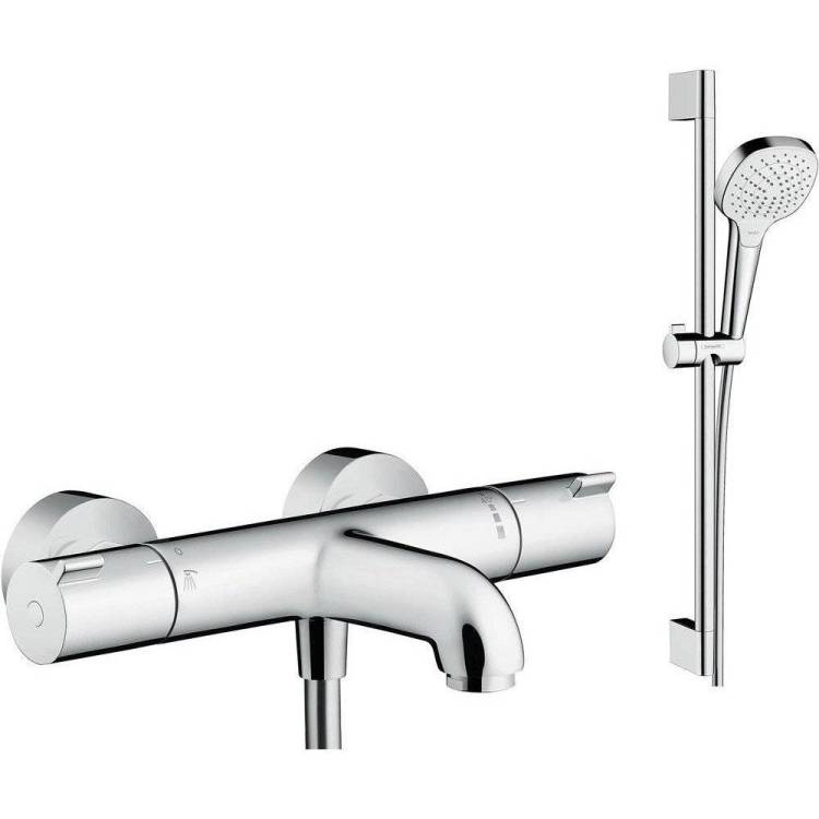 Душевой комплект Hansgrohe Ecostat 1001 CL ВМ 13201000 термостат + Душевой гарнитур Croma Select E Vario 26582400