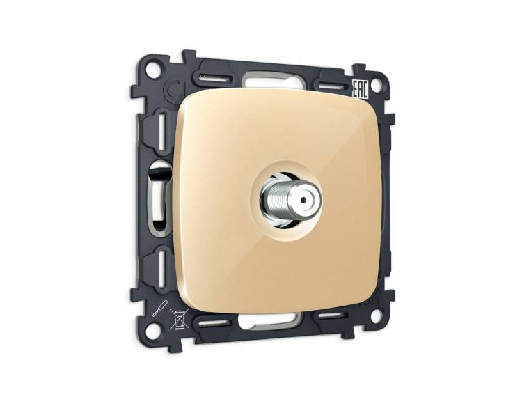 Комплект механизма TV розетки SAT Ambrella Volt MO MO613050 шампань