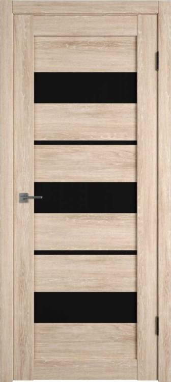 Межкомнатная дверь Владимирская Фабрика Дверей Atum 23 Sand Vellum стекло Black Gloss 800x2000