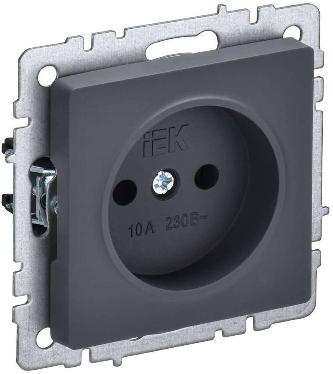 Розетка 1-местная IEK Brite BR-R10-10-K53 графит