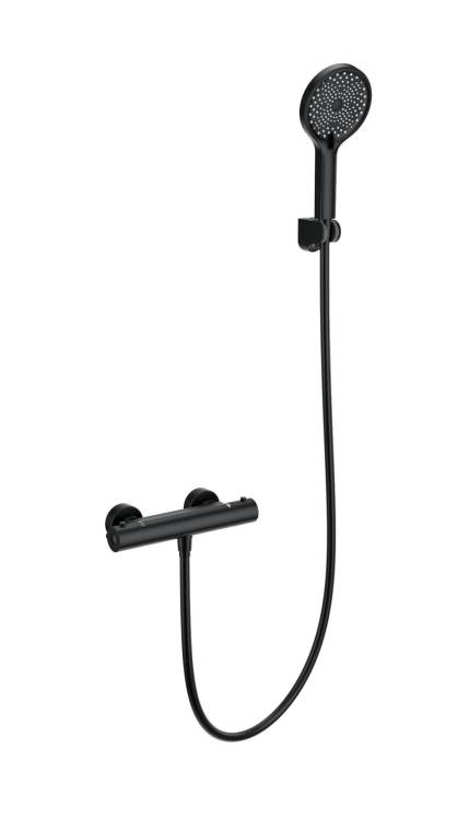 Смеситель для душа Wonzon & Woghand WW-B2012-A-MB с термостатом, черный матовый