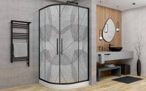 Душевой уголок AvaCan HB90MT профиль черный, стекло матовое, 90x90x195