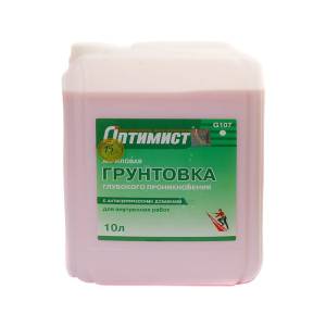 Грунтовка глубокого проникновения для внутренних работ Оптимист G107 10 л