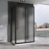 Душевой уголок Abber Schwarzer Diamant AG30110BMH-S80BM-S80BM профиль черный, стекло матовое, 80x110x195 фото 2