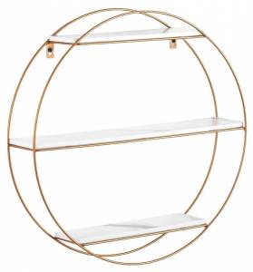 Полка навесная Stool Group Luna FDC9685 g w/m золотая, белый мрамор 50x10x50