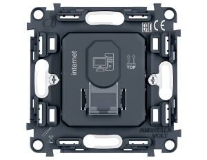 Механизм компьютерной розетки RJ-45 Ambrella Volt Quant PRO PR188 серый