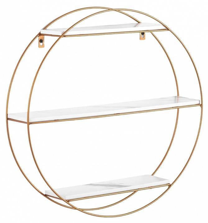 Полка навесная Stool Group Luna FDC9685 g w/m золотая, белый мрамор 50x10x50