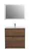 Тумба под раковину Belbagno Kraft 39 KRAFT39-800/390-2C-PIA-RT 80x39x83 Rovere Tabacco напольная с фрезерованными ручками по всей длине фасада с двумя выкатными ящиками фото 7