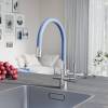 Смеситель для кухни Lemark Comfort LM3075C-SkyBlue с подключением к фильтру с питьевой водой Хром/Голубой фото 3