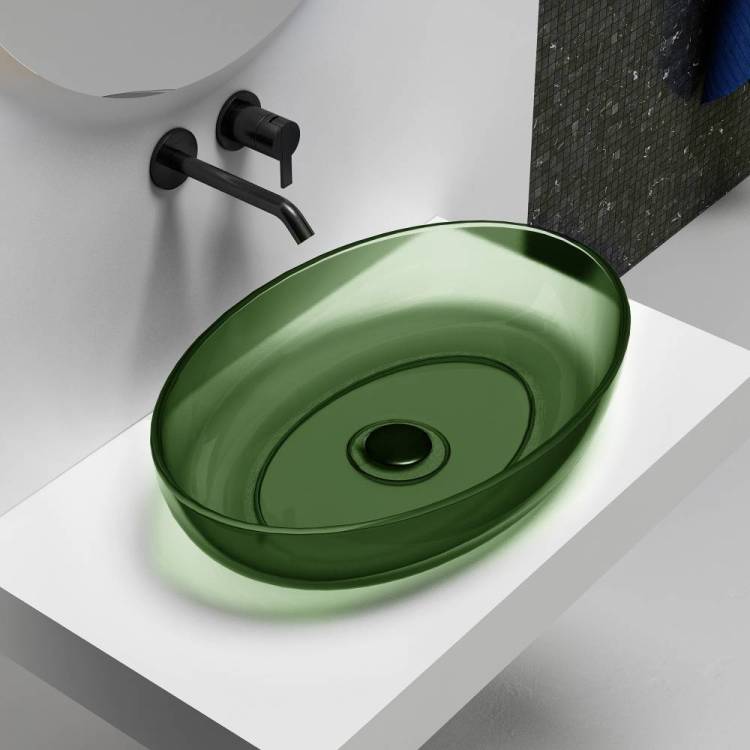 Раковина Abber Kristall AT2801Emerald 60 см, зеленая