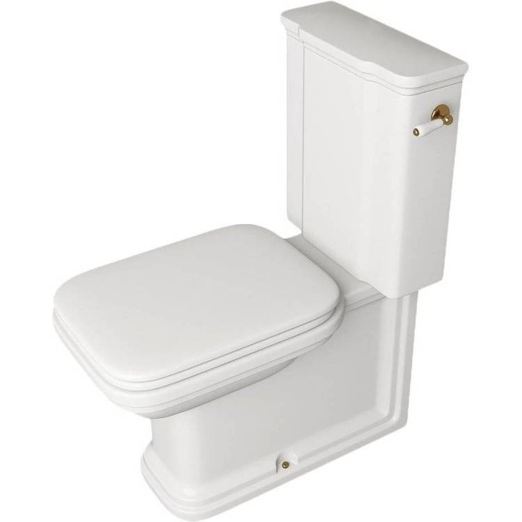 Унитаз-компакт Kerasan Waldorf ручка смыва справа, золото