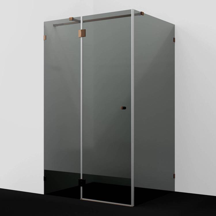 Душевой уголок Wasserkraft Paar 88H07-TG профиль глянцевое розовое золото, стекло тонированное, 120x90x200