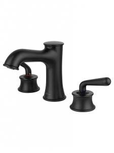 Смеситель для раковины Wonzon & Woghand WW-88159008-MB на 3 отверстия, черный матовый