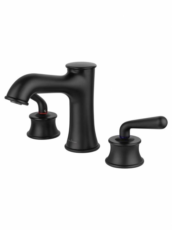 Смеситель для раковины Wonzon & Woghand WW-88159008-MB на 3 отверстия, черный матовый