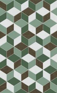 Декор Шахтинская плитка Веста 10300000200 Зеленый 02 25x40