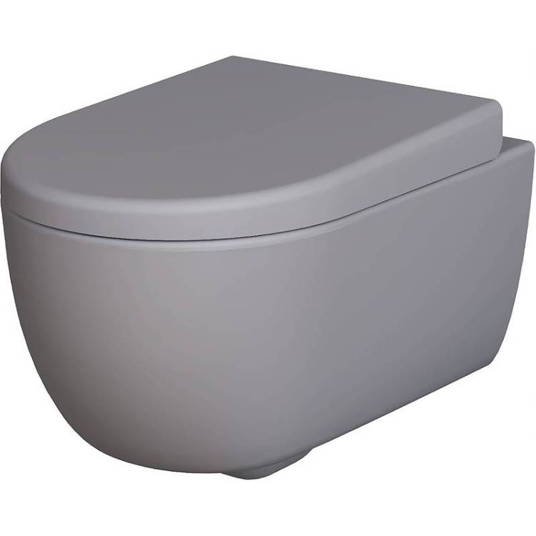 Унитаз подвесной Ambassador Abner 103T20301R-102T20301 серый матовый с сиденьем микролифт
