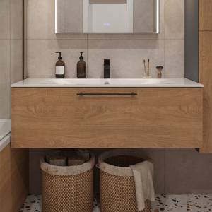 Тумба с раковиной Terminus Venta VEN101201300001O шпон, дуб, 120x38