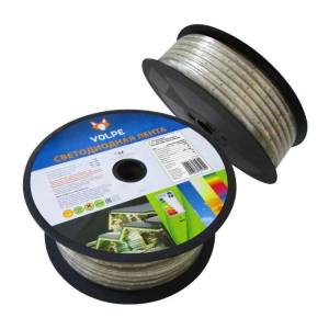 Светодиодная влагозащищенная лента Volpe ULS-Q215 5050-30LED/m-14mm-IP67-220V-7,2W/m-50M-RGB