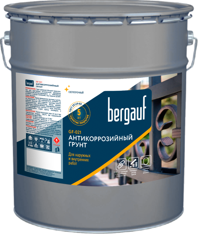 Антикоррозийный грунт Bergauf GF-021 красно-коричневый 6 кг