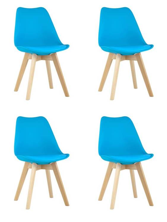 Набор из 4 стульев Stool Group Frankfurt New Y863-V seat aqua X4 бирюзовый