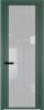 Межкомнатная дверь Profil Doors 2 AGP цвет профиля Зеленый воск, стекло безопасное 6 мм страйп 800x2000