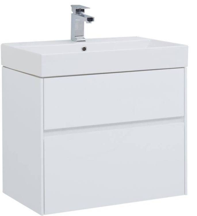 Тумба с раковиной Aquanet Бруклин 70 212597 белый, 572x694x437