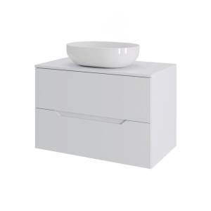 Тумба с раковиной Orange Line Li-70TuwMDF+B05-480W белый матовый, 70 см