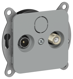 ТВ-розетка TV+SAT проходная IEK Flite FI-AF23-P-K03 серый