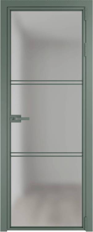 Межкомнатная дверь Profil Doors 3 AX цвет профиля Зеленый воск, стекло безопасное 6 мм матовое 700x2000