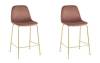 Набор из 2 полубарных стульев Stool Group Валенсия SN OS-001CB HLR-44 gl X2 розовый, золотые ножки