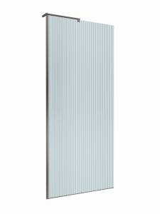 Душевая перегородка BelBagno UNO-L-1-TB-90-FL-GM профиль оружейная сталь, стекло рифленое, 90x200