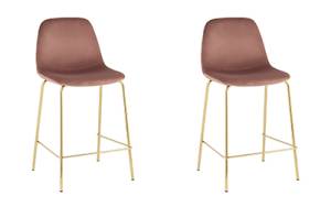 Набор из 2 полубарных стульев Stool Group Валенсия SN OS-001CB HLR-44 gl X2 розовый, золотые ножки
