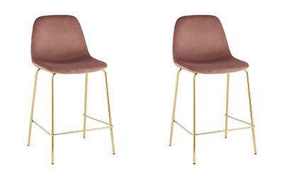 Набор из 2 полубарных стульев Stool Group Валенсия SN OS-001CB HLR-44 gl X2 розовый, золотые ножки